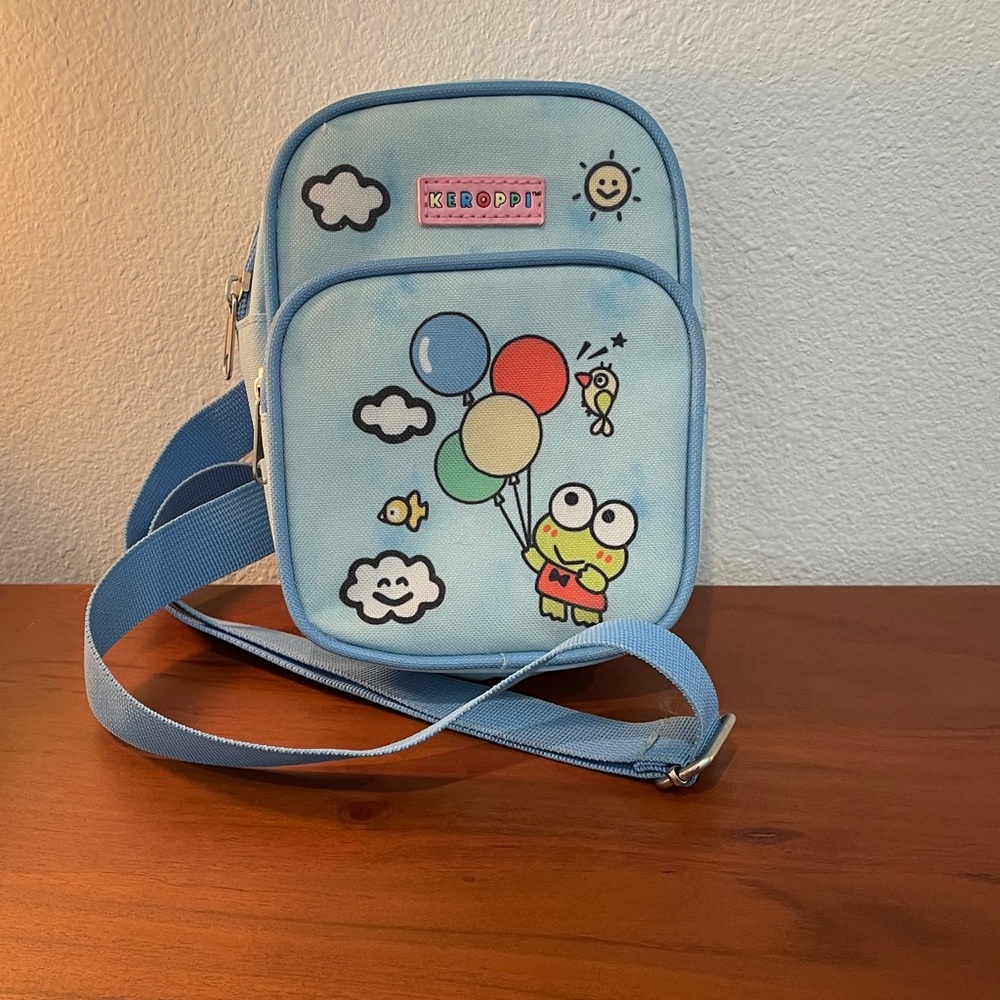 Sanrio Keroppi Light Blue Crossbody Bag with Balloon Motif